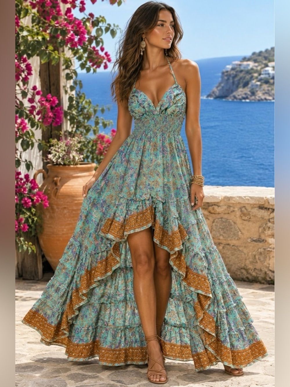 ZURY silk Boho dress